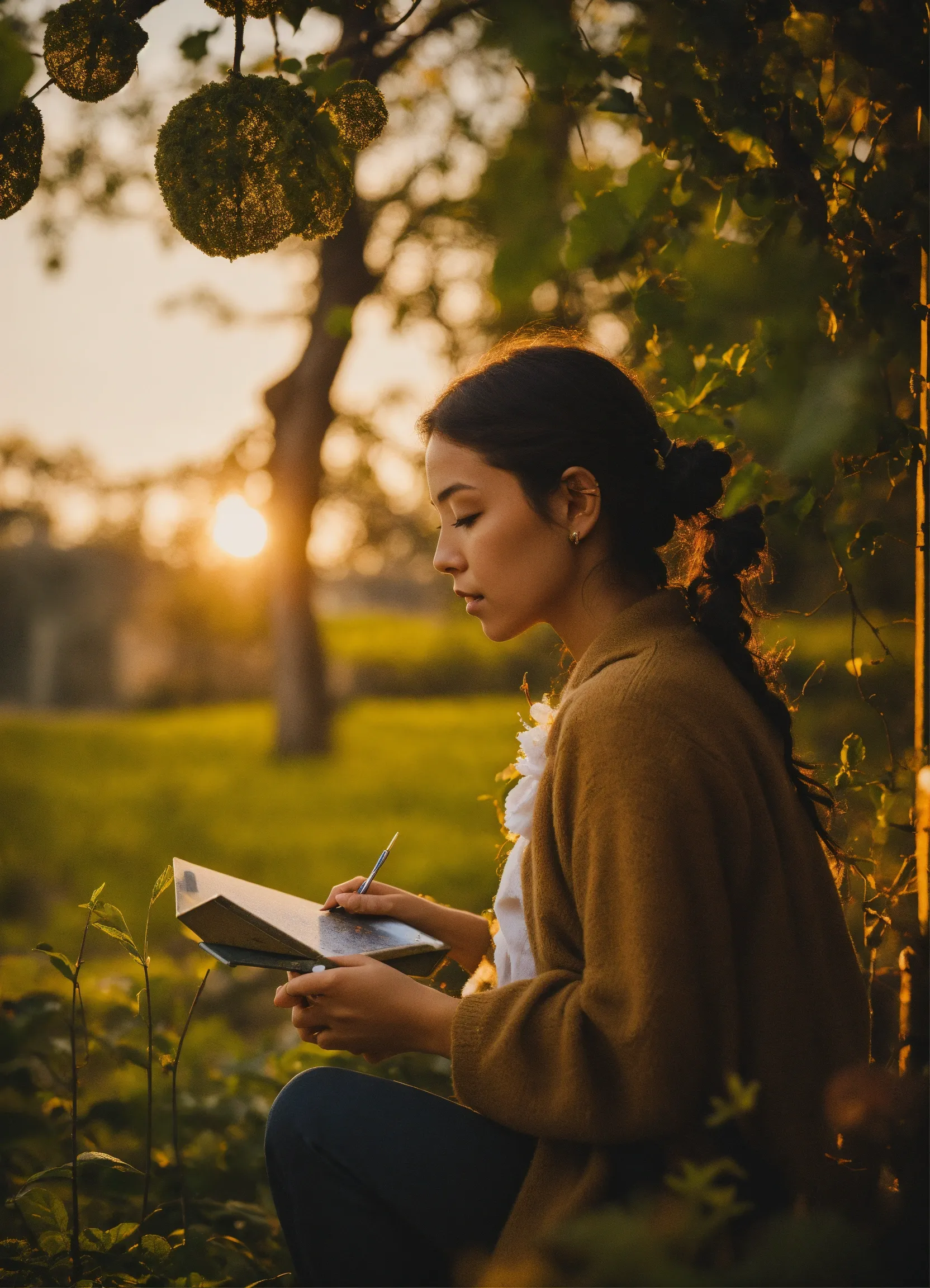 Journal page with botanical sketches and reflective writing